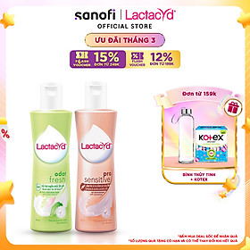 Bộ Dung Dịch Vệ Sinh Phụ Nữ Lactacyd Odor Fresh Ngăn Mùi 24H 250ml + Pro Sensitive Cho Da Nhạy Cảm 250ml