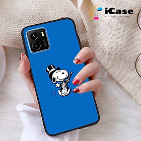 Ốp lưng iCase dành cho Vivo Y15S chất liệu viền dẻo lưng cứng nhám TPU có hai lỗ xỏ dây đeo in nổi 4D hình bộ sưu tập Snoopy 15
