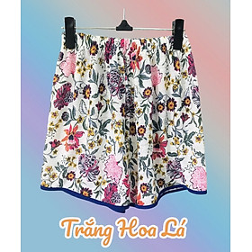 Quần ngắn ngủ nữ, thun cotton, thoáng mát, mặc nhà, đi chơi, ống rộng, lưng thun, co dãn, họa tiết đa dạng