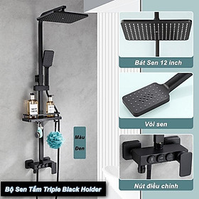 Bộ Sen Tắm Triple Black Holder - Home and Garden