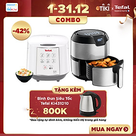 Mua Combo Nồi cơm điện tử Tefal RK733168 - 1.8L  750W + Nồi chiên không dầu EY401D15 - Hàng chính hãng