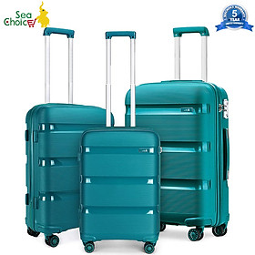 Vali du lịch Sea Choice chất liệu PP Size 14+20/24/28'' có khóa TSA Bánh xe 360° Dây kéo YKK chống nước - Bảo hành 5 năm