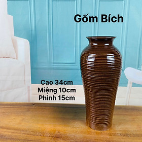 Mua Bình Hoa Lọ Hoa Dáng Đùi Dế Men Hỏa Biến Gốm Sứ Bát Tràng