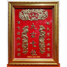 Liễng thờ gia tiên - CỬU HUYỀN THẤT TỔ - Chữ Hán bằng đồng vàng