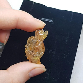 VÒNG CỔ CỬU VỸ HỒ LY ĐUÔI VŨ ÔM HOA MÀU VÀNG 21