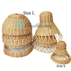 Mua Chụp đèn mây tre đan size L  Chao đèn thả trần trang trí sân vườn  đèn trang trí quán cafe  đèn thả vintage