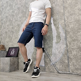 Quần short jean nam MĐ Q392 xanh đậm