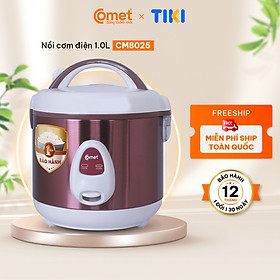 Mua Nồi cơm điện nắp gài Comet CM8025 dung tích 1L – Công suất 400W  lòng nồi chống dính  giữ nóng lâu – Hàng chính hãng  bảo hành 12 tháng