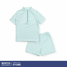 Bộ đồ bơi bé trai Bigfox Miss Meow khóa kéo mẫu áo rời, quần rời tay ngắn size đại trẻ em 11-35kg