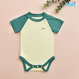 Bộ body chip cộc tay raglan vải tre cao cấp HAKI (4-12kg); body cho bé trai bé gái, body suit cho bé sơ sinh BB049