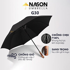 Mua Ô dù cao cấp tán siêu to siêu rộng G30 NASON UMBRELLA Cán gỗ sang trọng khung trợ lực kép chống lật