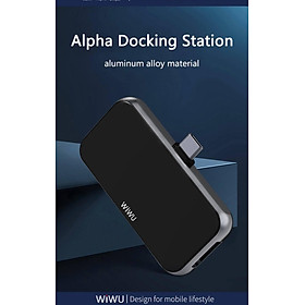 Hub WiWu Alpha 4 In 1 USB-C T5 Pro Vỏ Hợp Kim Nhôm, Cảm Ứng Thoải Mái, Mở Rộng Nhiều Cổng - Hàng Chính Hãng