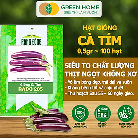 Hạt Giống Cà Tím Trái Dài Greenhome, Gói 0,5gr~100 hạt, Dễ Trồng Quanh Năm, Nảy Mầm Cao, Thu Hoạch Nhanh, Năng Suất Cao T13