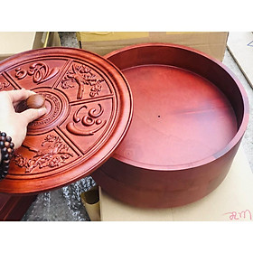 Mua Khay đựng mứt tết  hộp đựng bánh kẹo phúc lộc thọ 2 tầng mâm xoay sang trọng