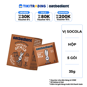 Sữa Yến Mạch Dạng Bột OATBEDIENT Vị Socola Thuần Chay Hộp 5 Gói x 35g