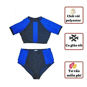 Đồ bơi bé gái tay ngắn 25-39kg, quần lưng cao tạo cảm giác thoải mái-đồ bơi 2 mãnh - C5:35-39KG SIZE XL