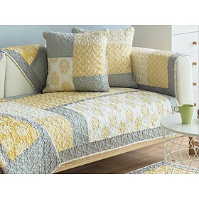 Mua Thảm sofa - Ô vuông vàng xám - TSF020