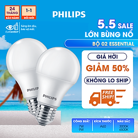 Bóng đèn PHILIPS LED BULB đôi A60 - Công suất (7W, 9W, 11W)