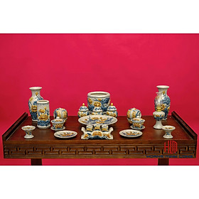 Mua Set Ban Thờ Men Rạn Đắp Nổi Bát Tràng 89cm