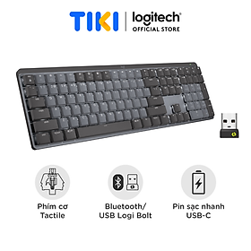 Bàn phím cơ văn phòng Logitech MX Mechanical FullSize Wireless/Bluetooth - Hàng Chính Hãng