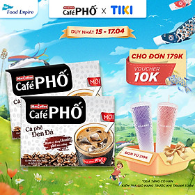 Combo 2 hộp Cà phê Phố Đen Đá - Maccoffee (hộp 10 gói x 16g)