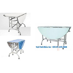 Mua Bàn tròn inox 201 xếp 3 rộng 1m2 Bảo An không rỉ sét bền bỉ