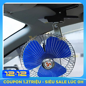 Quạt Ô Tô Có Lồng Sắt Bảo Vệ 12V Mini Có Kẹp Treo Xe Cao Cấp