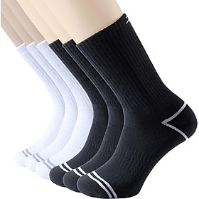 6 Pairs of Cotton Heavy Cushion Crew Socks Comfortable Breathable Socks for Men