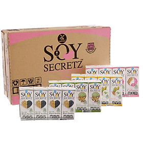 Thùng 48 Hộp Sữa Đậu Nành Soy Secretz 4 vị (180ml / Hộp)