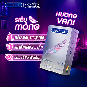 Bao cao su Shell Intense siêu mỏng 0.04mm - Hộp 10 cái | SHELL CHÍNH HÃNG