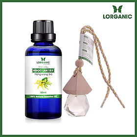 Combo tinh dầu ngọc lan tây Lorganic (50ml) +tinh dầu ngọc lan tây Lorganic treo xe hơi, tủ áo (10ml)