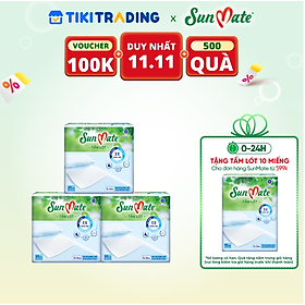 Combo 3 Tấm lót SunMate cải tiến mới 20 miếng/gói size M (45 x 70cm)