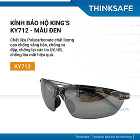 Mua Kính bảo hộ King s Thinksafe  mắt kiếng bảo hộ chống bụi  siêu nhẹ  chống tia uv đi đường  ôm khuôn mặt  màu đen - KY712