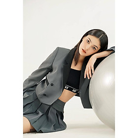 Áo blazer croptop nữ Méo shop dài tay túi hộp Fenghi