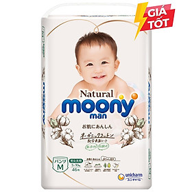 Bỉm - Tã quần Moony Natural size M 46 miếng