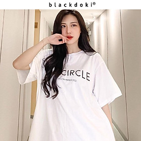 Áo thun nữ BLACKDOKI-THE CIRCLE , áo phông basic form rộng tay lỡ cá tính unisex