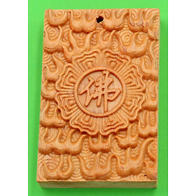 Mặt gỗ hoàng đàn khắc chữ Phật MG67