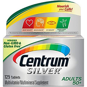 Centrum Silver Adult (125 Count) Multivitamin / Multimineral Supplement Tablet, Vitamin D3, Age 50+