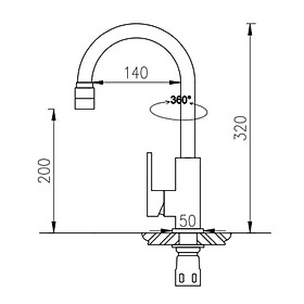 VÒI RỬA BÁT 2 ĐƯỜNG NÓNG LẠNH THƯƠNG HỆU CAO CẤP ROSLER-907 ,  ĐỒNG MẠ CROM, THIẾT KẾ SANG TRỌNG, BỀN BỈ THEO THỜI GIAN