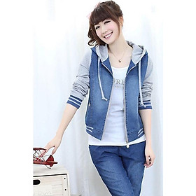 ÁO KHOÁC JEAN (DENIM) PHỐI TAY NỈ CAO CẤP- HÀNG QUẢNG CHÂU