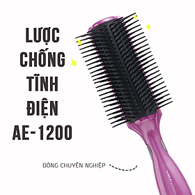 Lược Chải Tóc Chống Tĩnh Điện Nhật Bản AE-1200 anti-static Brush, Có Chứa Quặng Khoáng Tự Nhiên Giúp Duy Trì Mái Tóc Khỏe Đẹp