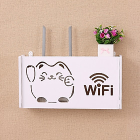 Mua kệ wifi treo tường Lucky Cat không khoan chữ nhật  phù hợp với wifi xiaomi tplink viettel fpt