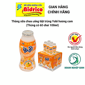 Sữa Chua Uống Tiệt Trùng Yobi Hương Cam / Hương Dâu ( Thùng 60 chai 100ml ) - Sản phẩm của Bidrico