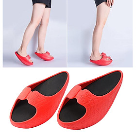 Slimming Slippers Designer Ladies Sandals EVA Lightweight Indoor Thin Leg Red S