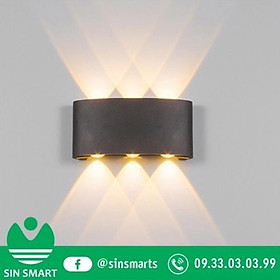 Đèn trang trí hắt tường 2 đầu 6w và 8w chống nước mẫu mới đẹp