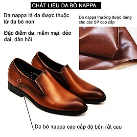 Giày lười da tăng chiều cao nam Bụi Leather G111 - Da bò Nappa cao cấp - Bảo hành 12 tháng