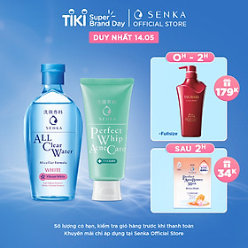 Bộ sản phẩm làm sạch dịu nhẹ dành cho da mụn Senka