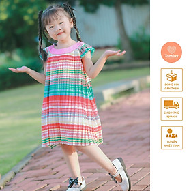 Đầm Cổ Yếm Dập Ly Tamiuy Chất Vải Voan Mềm Mại Cùng Họa Tiết Nổi Bật Xinh Xắn Dễ Thương Cho Các Bé Gái