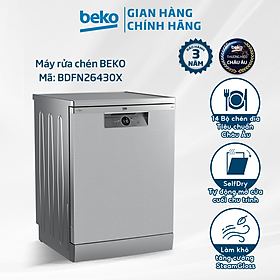 Mua Máy Rửa Chén Độc Lập BEKO 14 Bộ  6 Chương Trình Rửa  Cảm Ứng  Khoá Trẻ Em - BDFN26430X - Hàng Chính Hãng