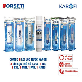 Combo 8 lõi lọc nước Karofi chính hãng dùng cho máy lọc nước Karofi K-i238 - Hàng Chính Hãng